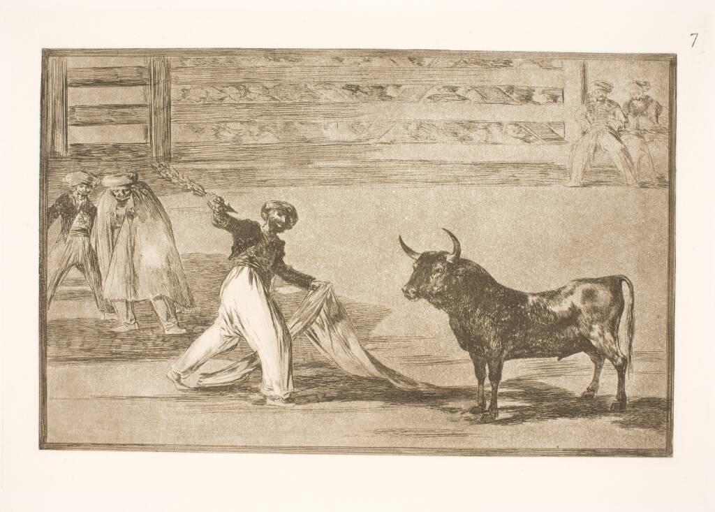 Oprindelsen til harpunerne eller banderillaerne, Francisco de Goya, 1815-1816