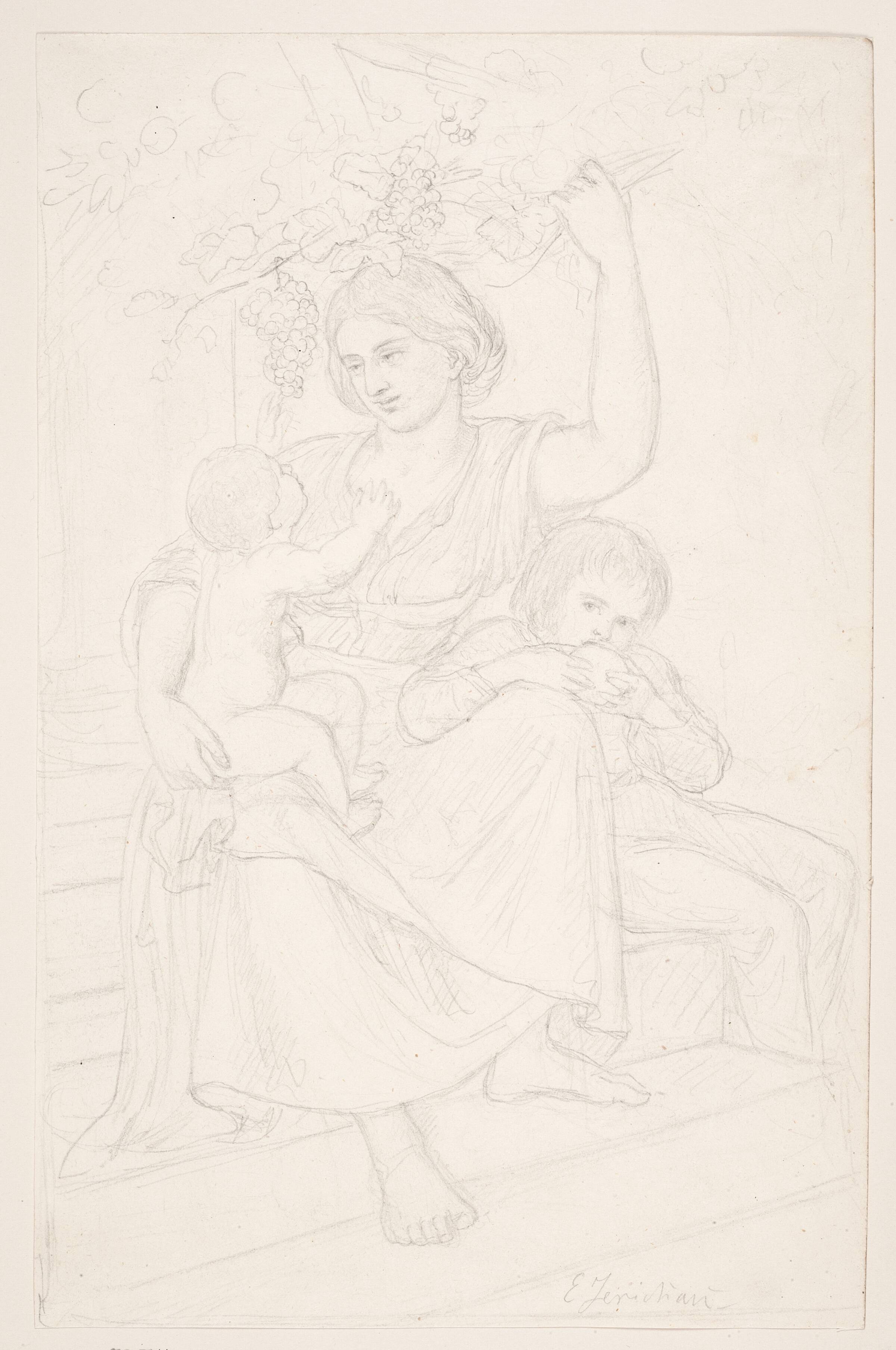 En italienerinde med to børn, Elisabeth Jerichau Baumann, 1781-1881
