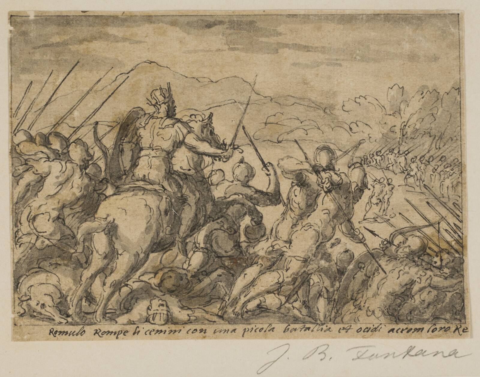 Acron angriber Romulus, Giovanni Battista Fontana, 1541-1587