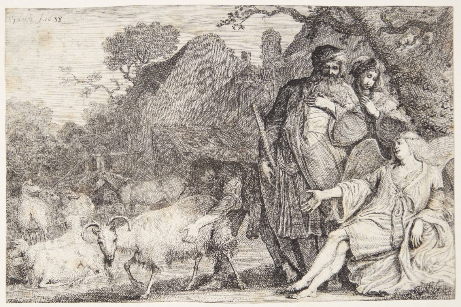 Englen lover Abraham en søn, Gerrit Claesz. Bleker, 1638