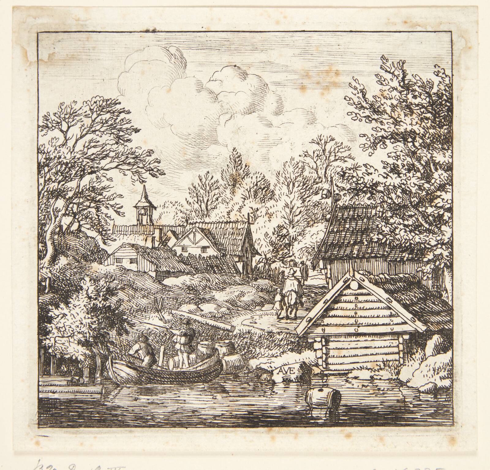 Losning af en pram, Allaert van Everdingen, 1621-1675