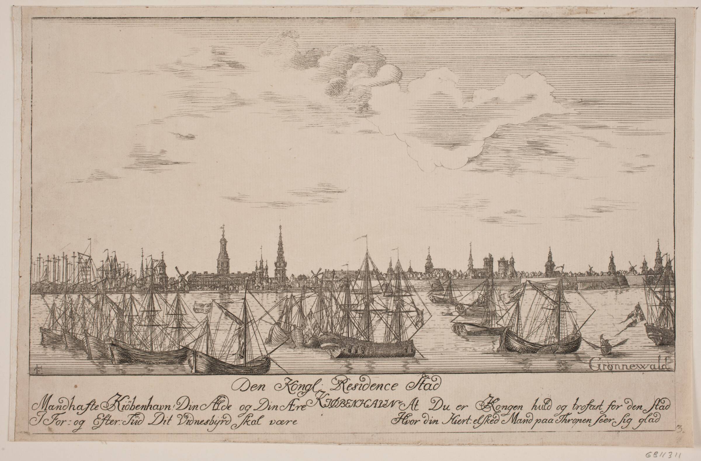 København set fra søen, Poul Isac Grønvold, 1741