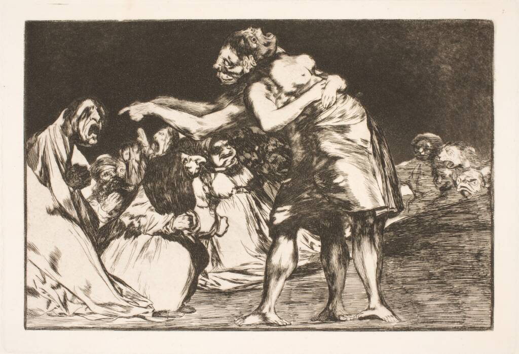 Det tåbelige ægteskab (Hun, som vil giftes, går aldrig glip af muligheden for at fortælle om dette), Francisco de Goya, 1815-1824