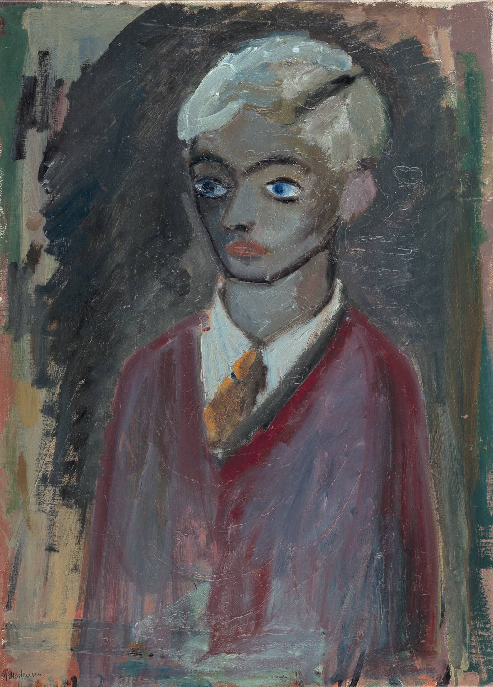 Selvportræt (?). Halvfigur, Richard Mortensen, 1930