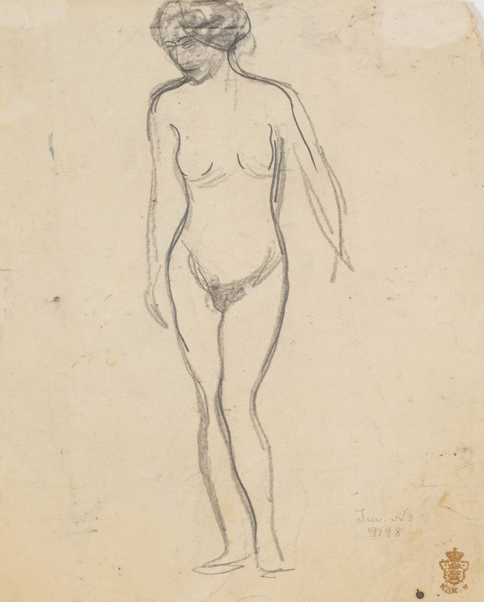 Stående kvindelig model, Isakson, Karl, 1904-1907
