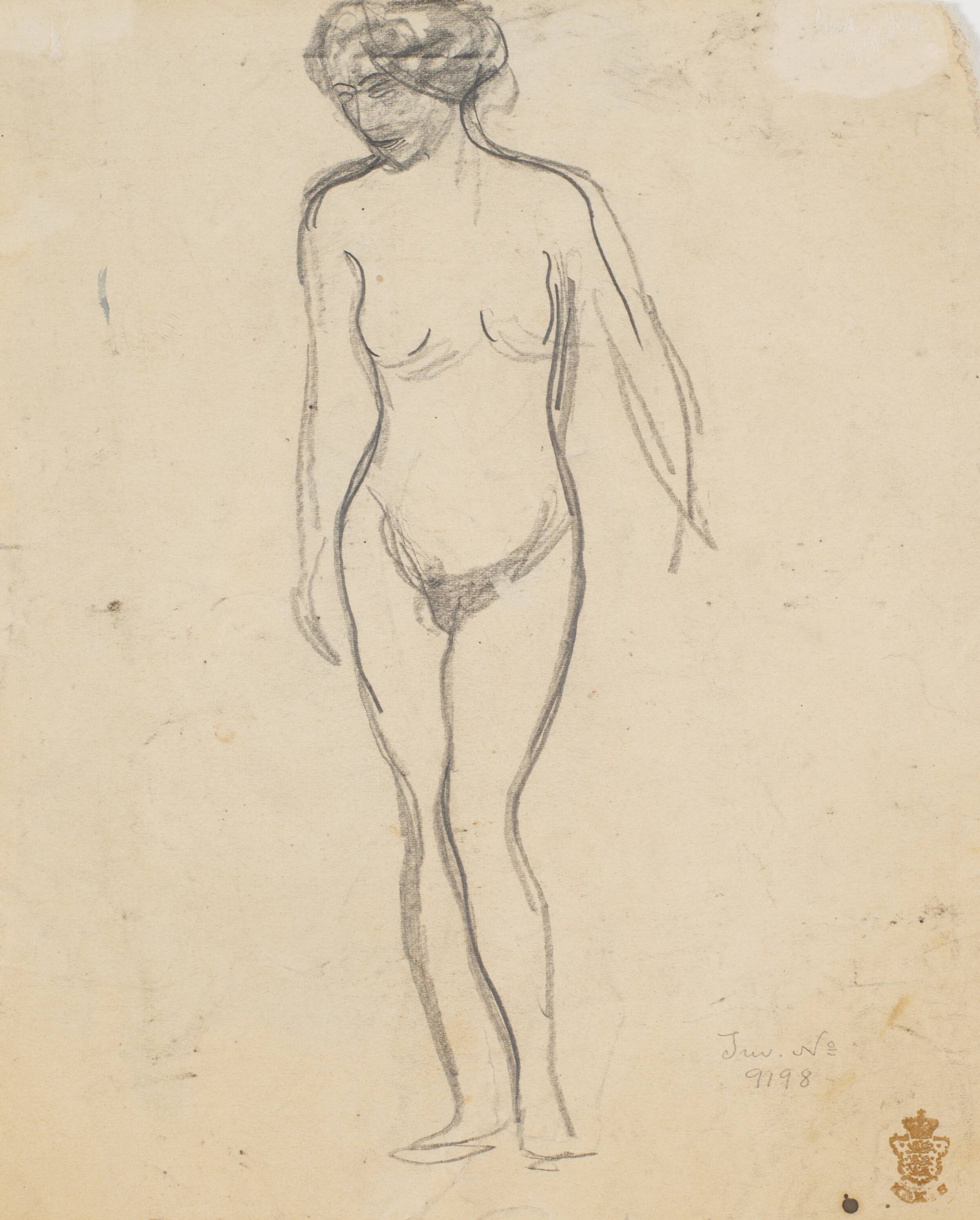 Stående kvindelig model, Isakson, Karl, 1904-1907