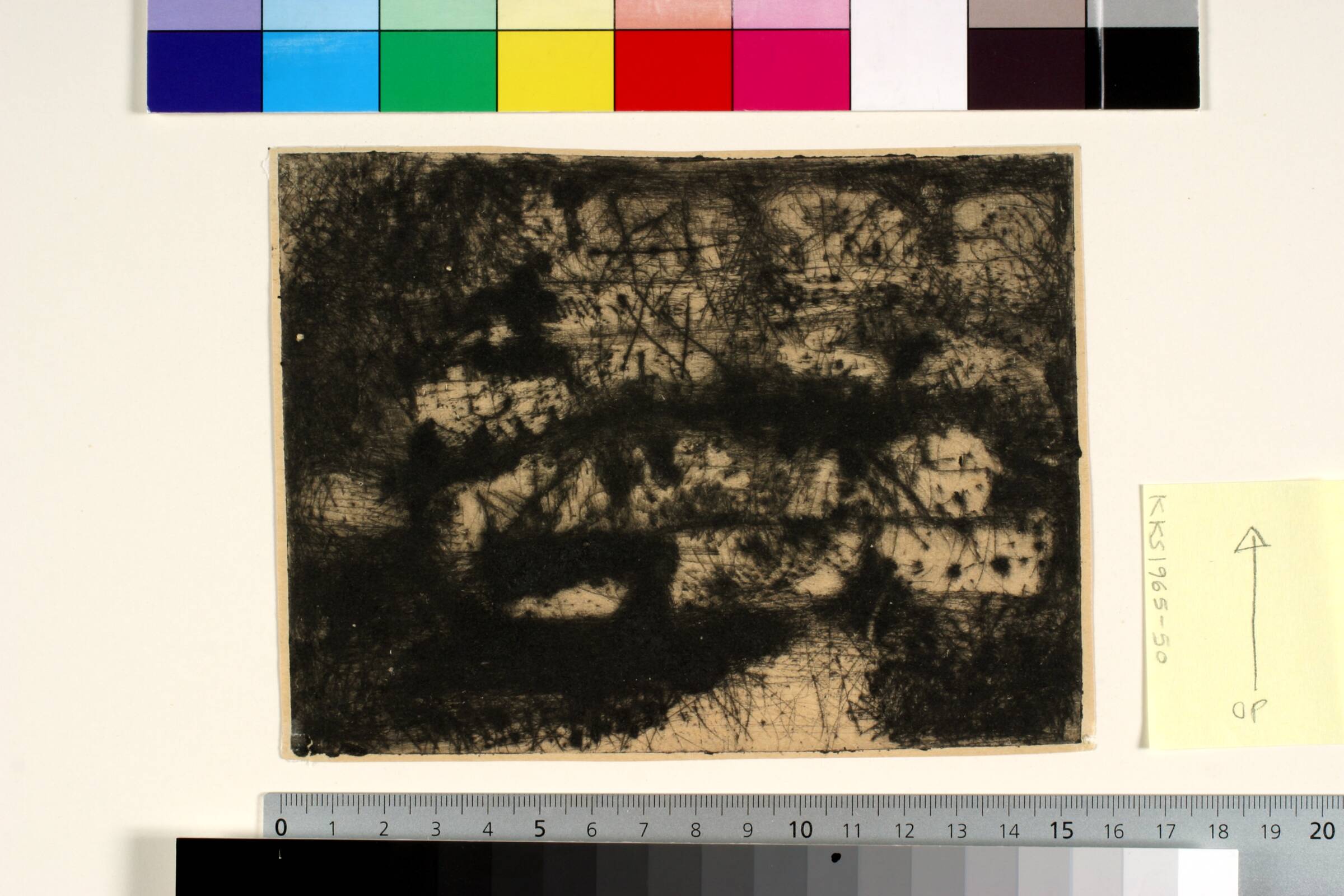 Abstrakt komposition til Jean Laude´s digt "Alene og Kroppen", Jørgen Rømer, 1960