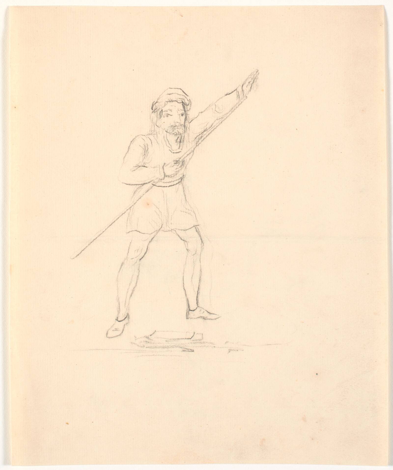 Mand med stav, Johan Thomas Lundbye, 1818-1848