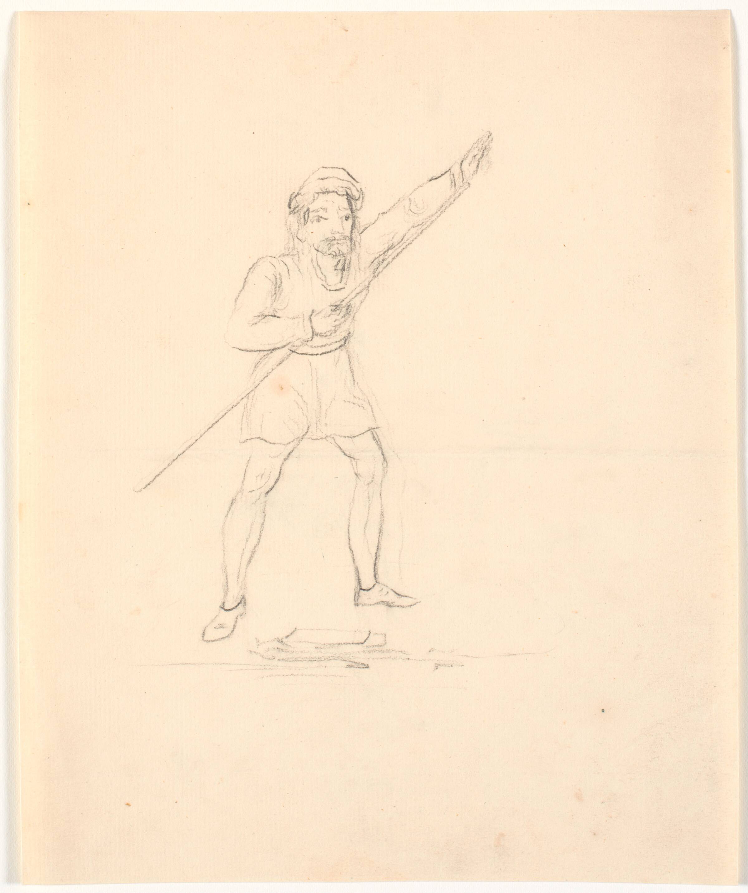 Mand med stav, Johan Thomas Lundbye, 1818-1848