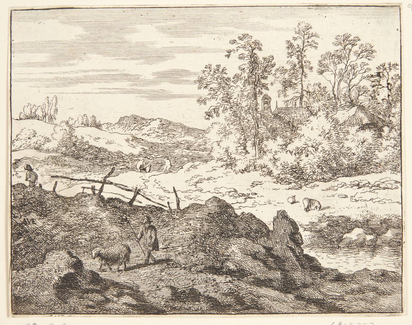 En hyrde og et lam, Allaert van Everdingen, 1621-1675