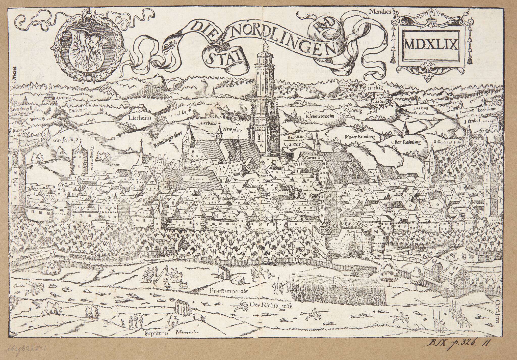 Kort over Nördlingen