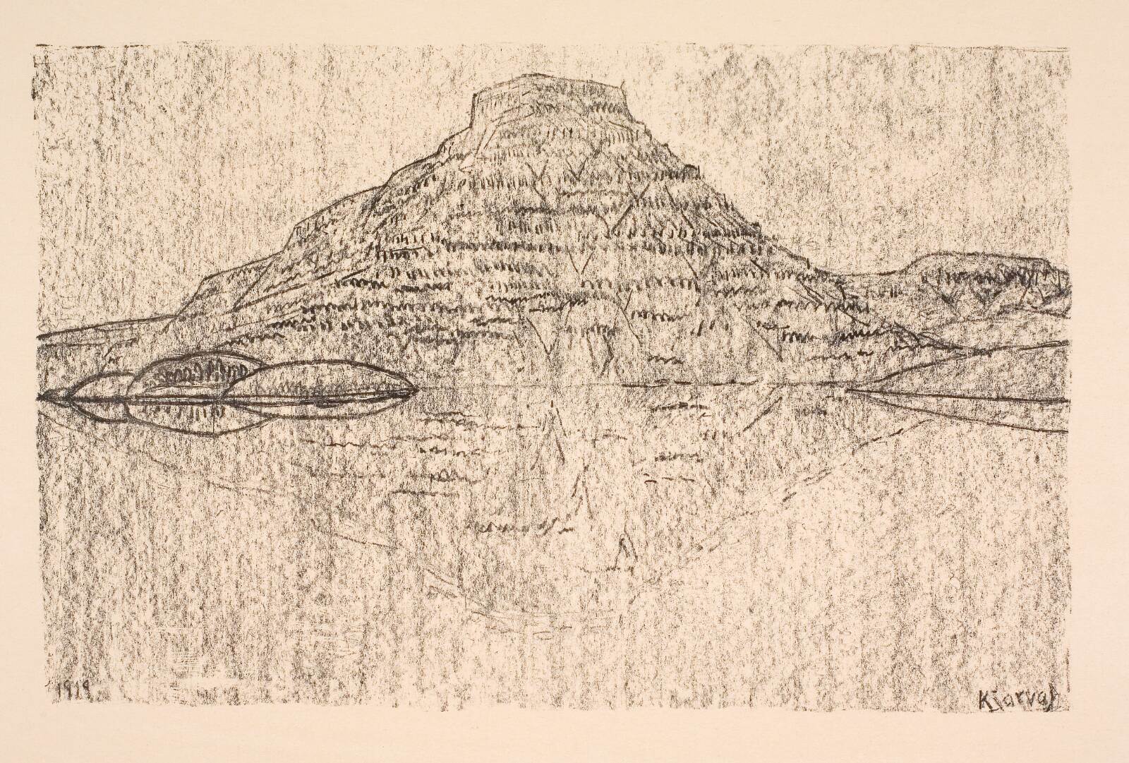 Bjerg ved en sø, Jóhannes Kjarval, 1919