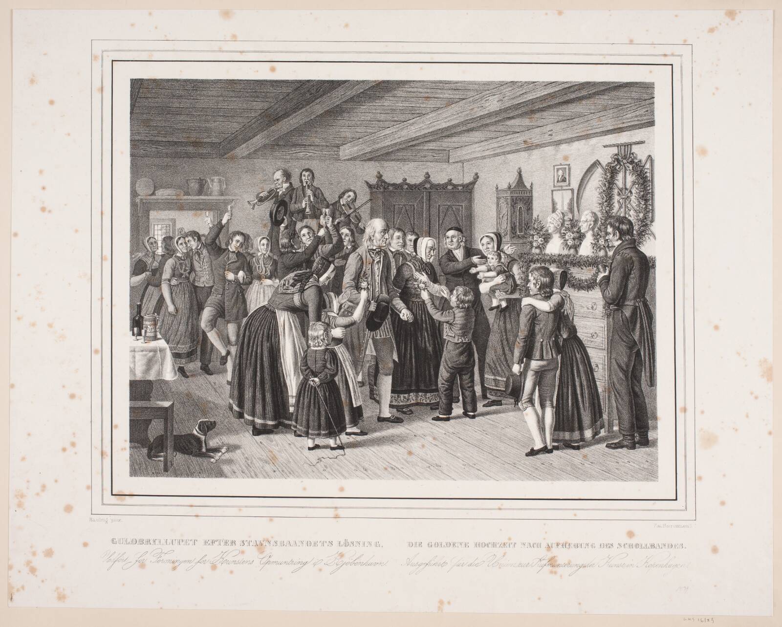 Guldbryllup efter stavnsbåndets løsning, Peter Henrik Gemzøe, 1839