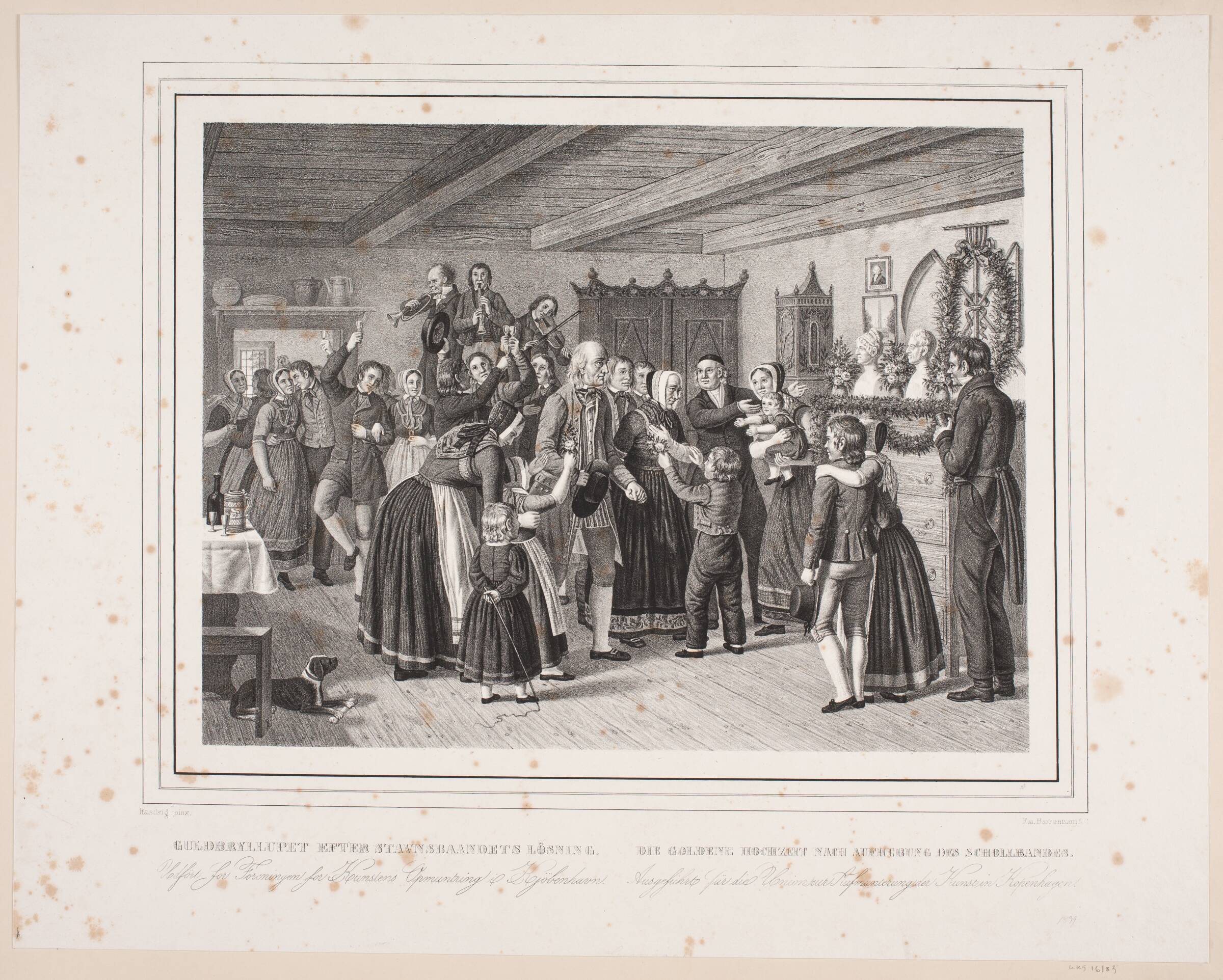 Guldbryllup efter stavnsbåndets løsning, Peter Henrik Gemzøe, 1839