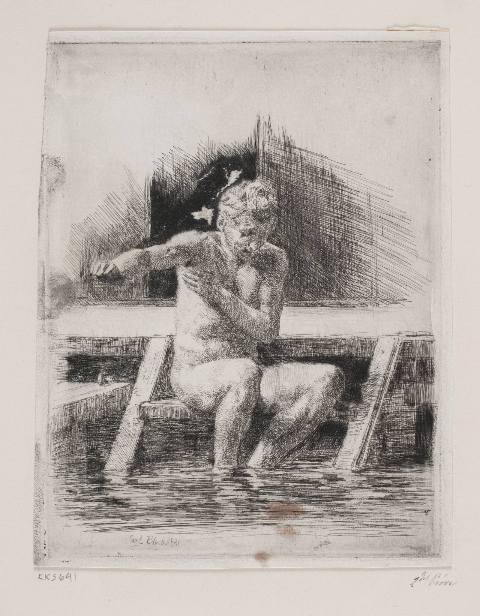 Den badende mand, Carl Bloch, 1881