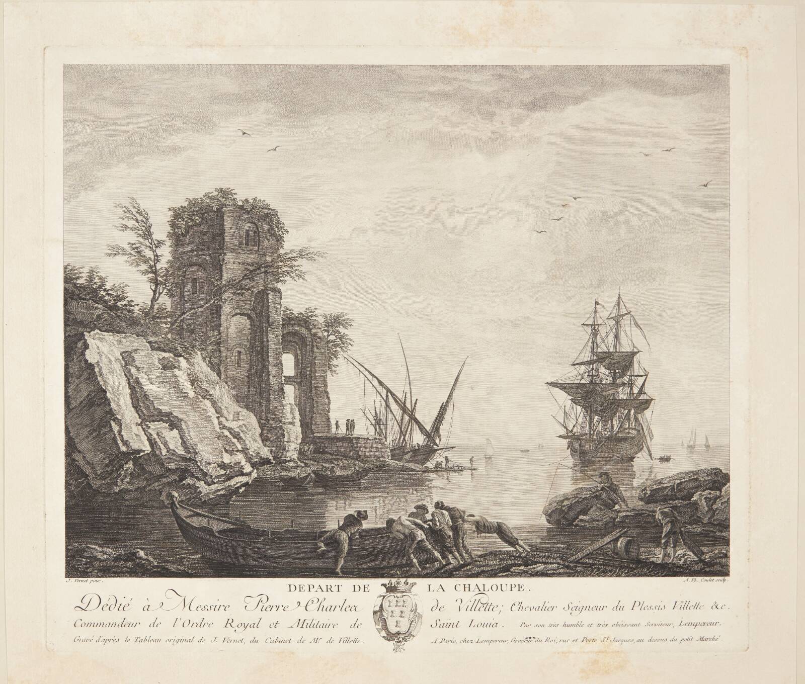 Départ de la chaloupe, Anne Philiberte Coulet, 1764