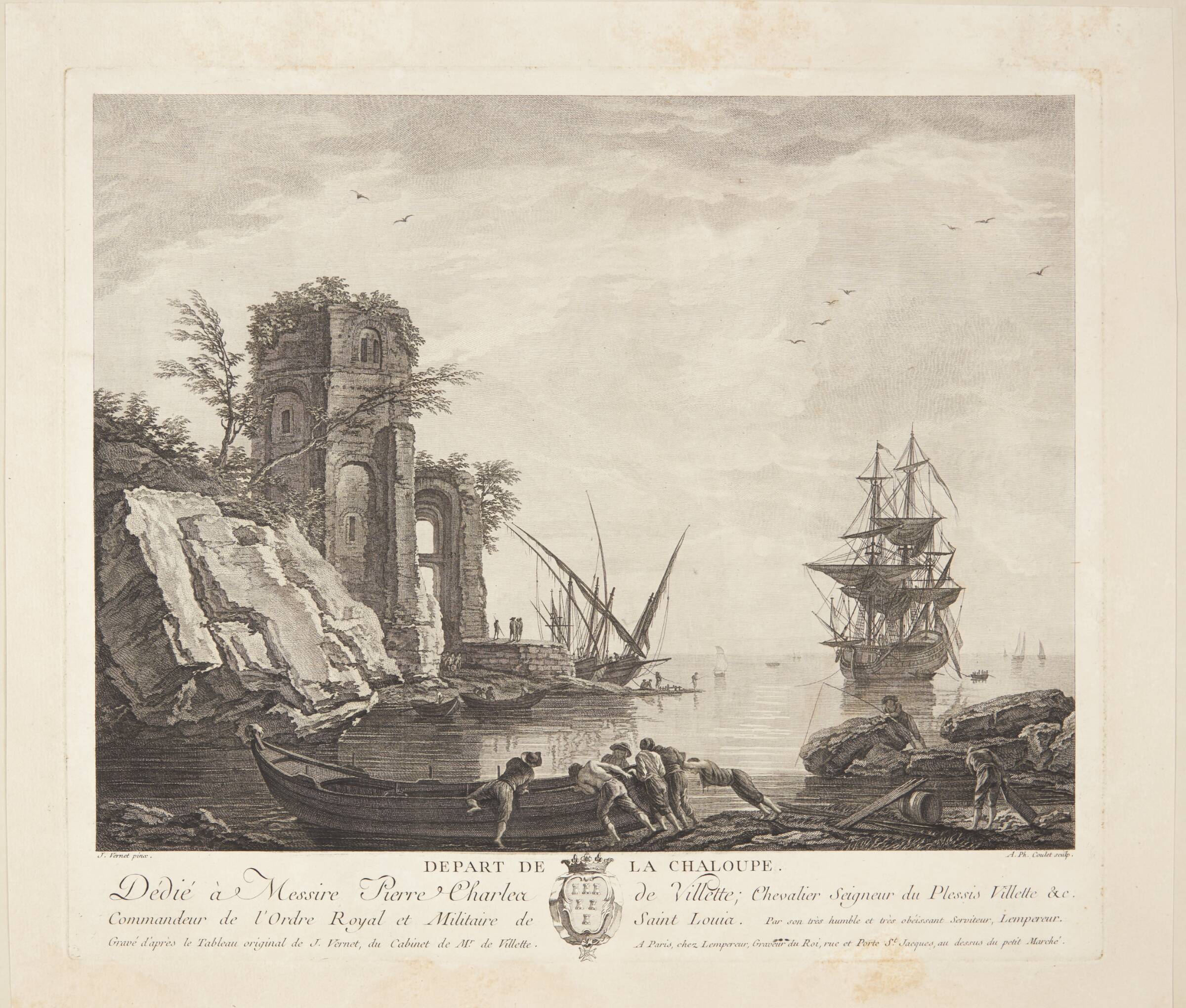 Départ de la chaloupe, Anne Philiberte Coulet, 1764