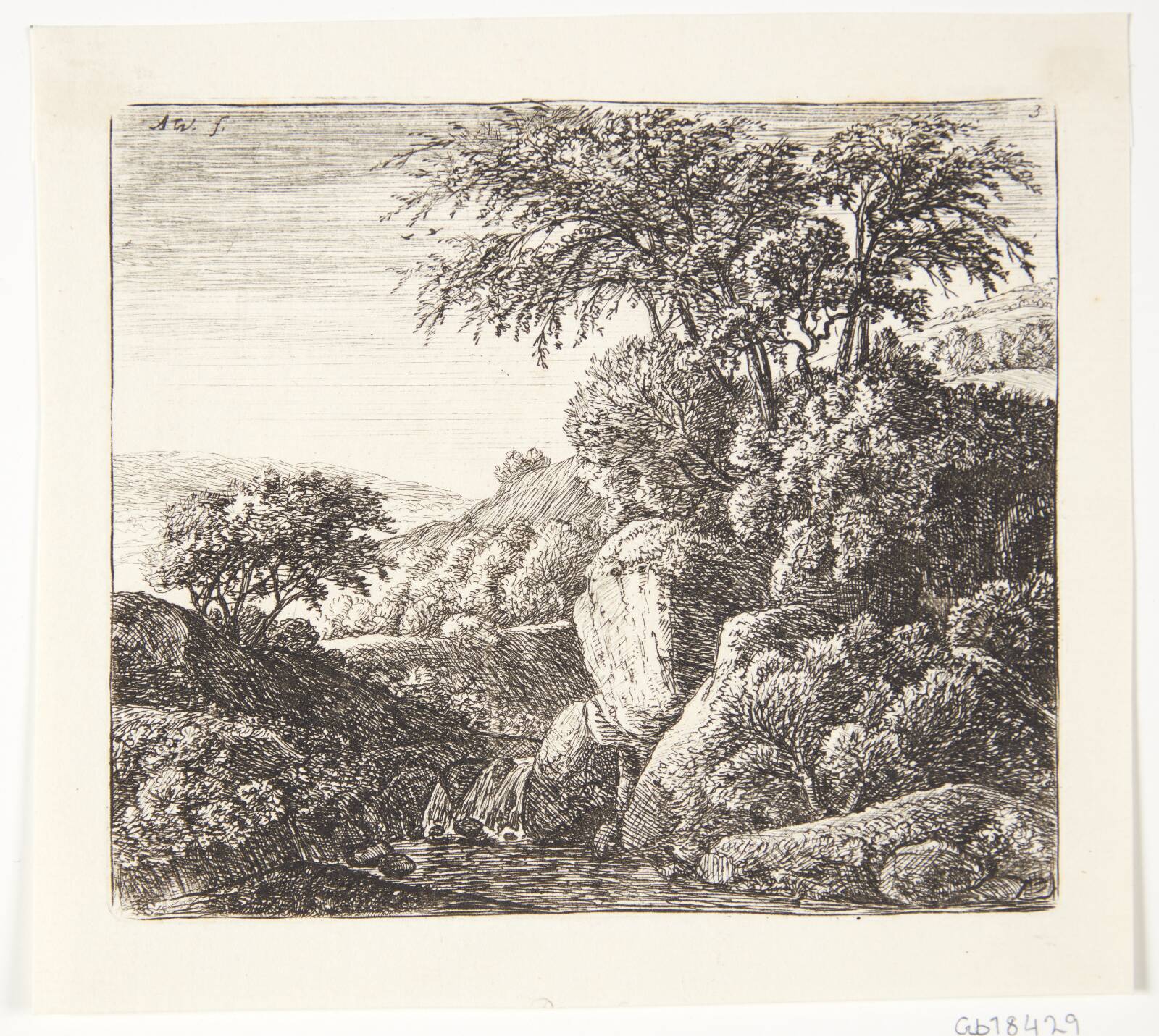 Lille vandfald, Anthonie Waterloo, 1610-1690