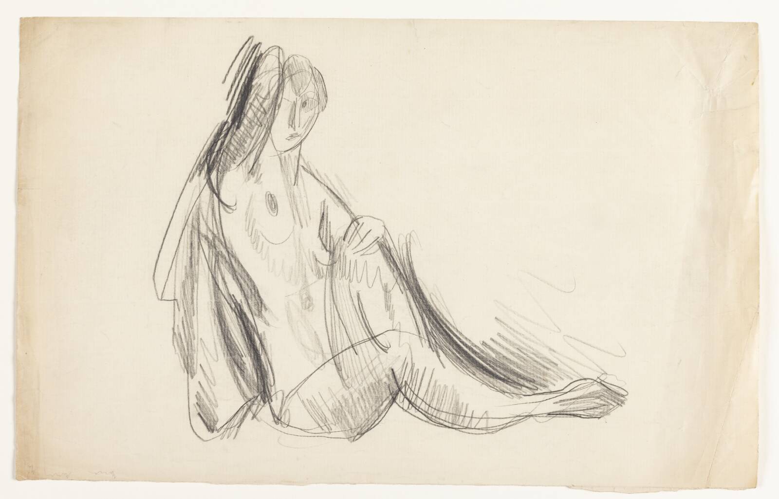 Siddende model, Astrid Holm, 1876-1937