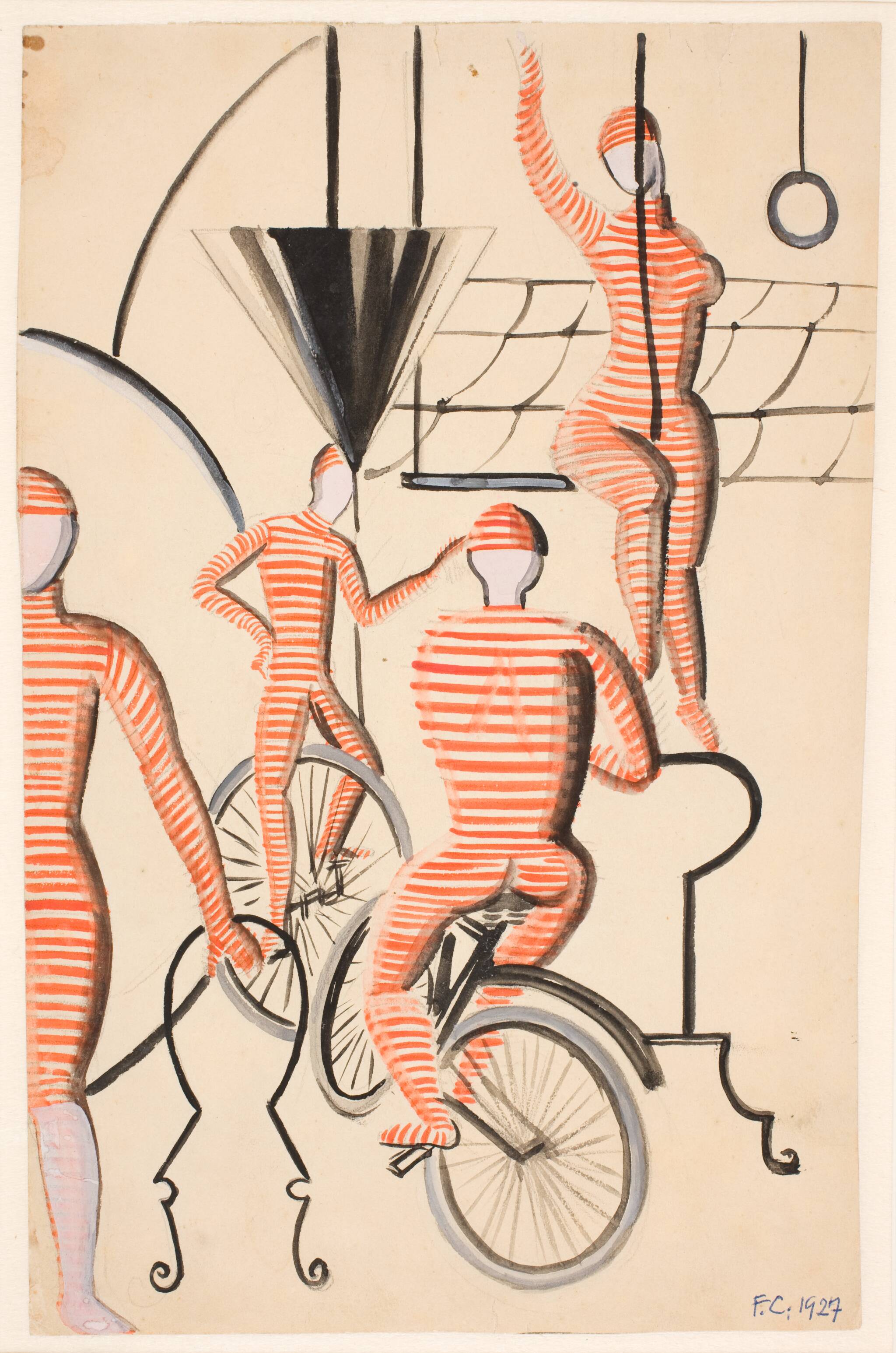 masser brud flydende Artister i stribet tøj, 1927, Franciska Clausen | SMK Open
