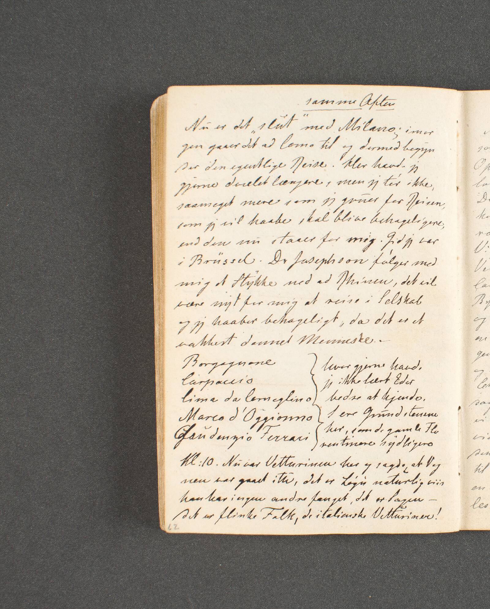 Rejsedagbog. Milano, Johan Thomas Lundbye, 1846