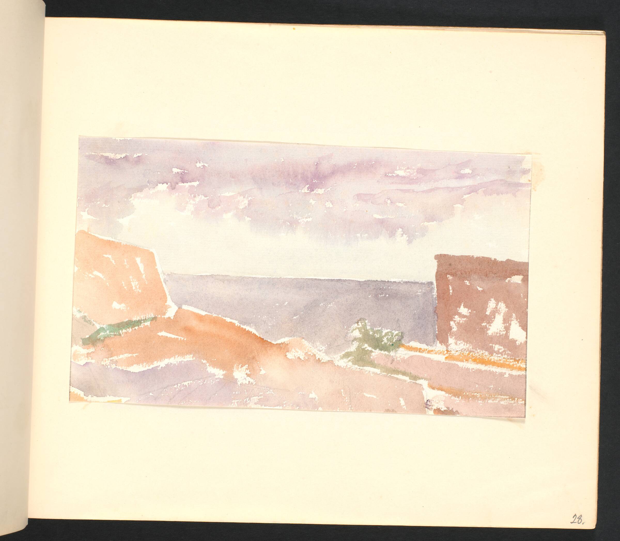 Klipper og bastion ved havet, Johannes Frederiksen, 1944