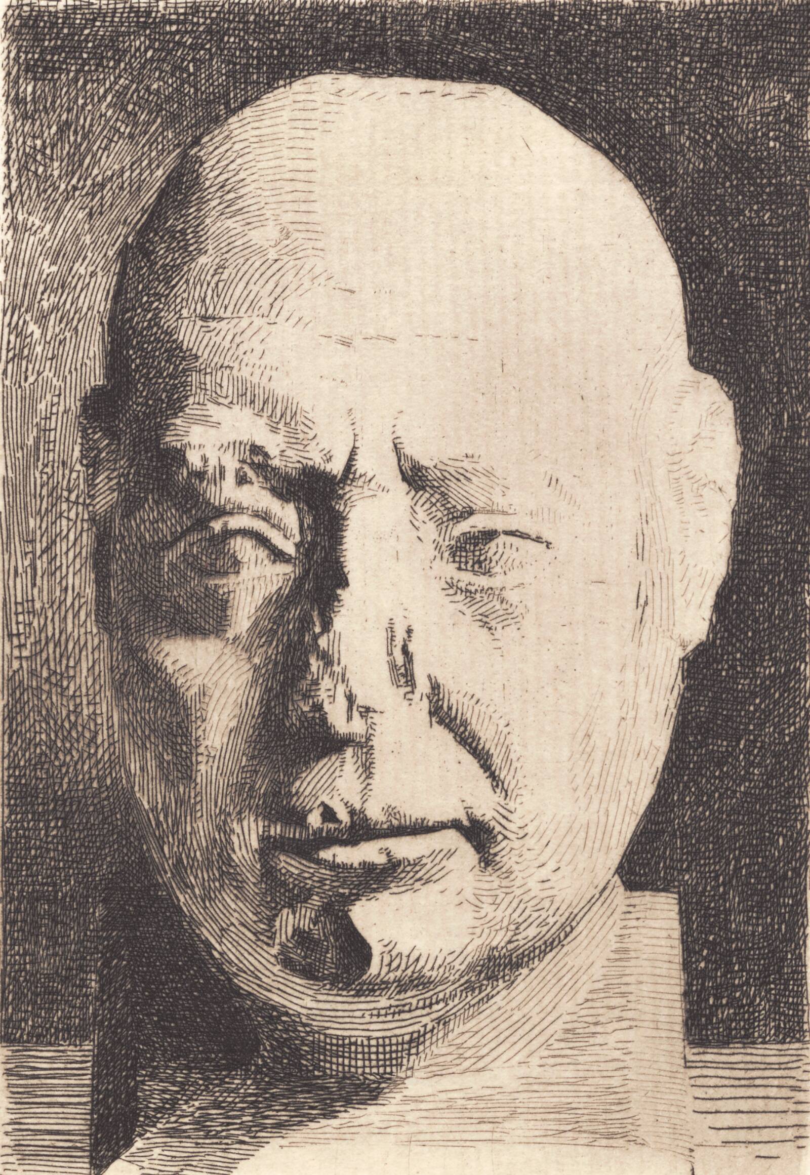 Ægyptisk hoved, efter en gipsafstøbning, Frans Schwartz, 1897
