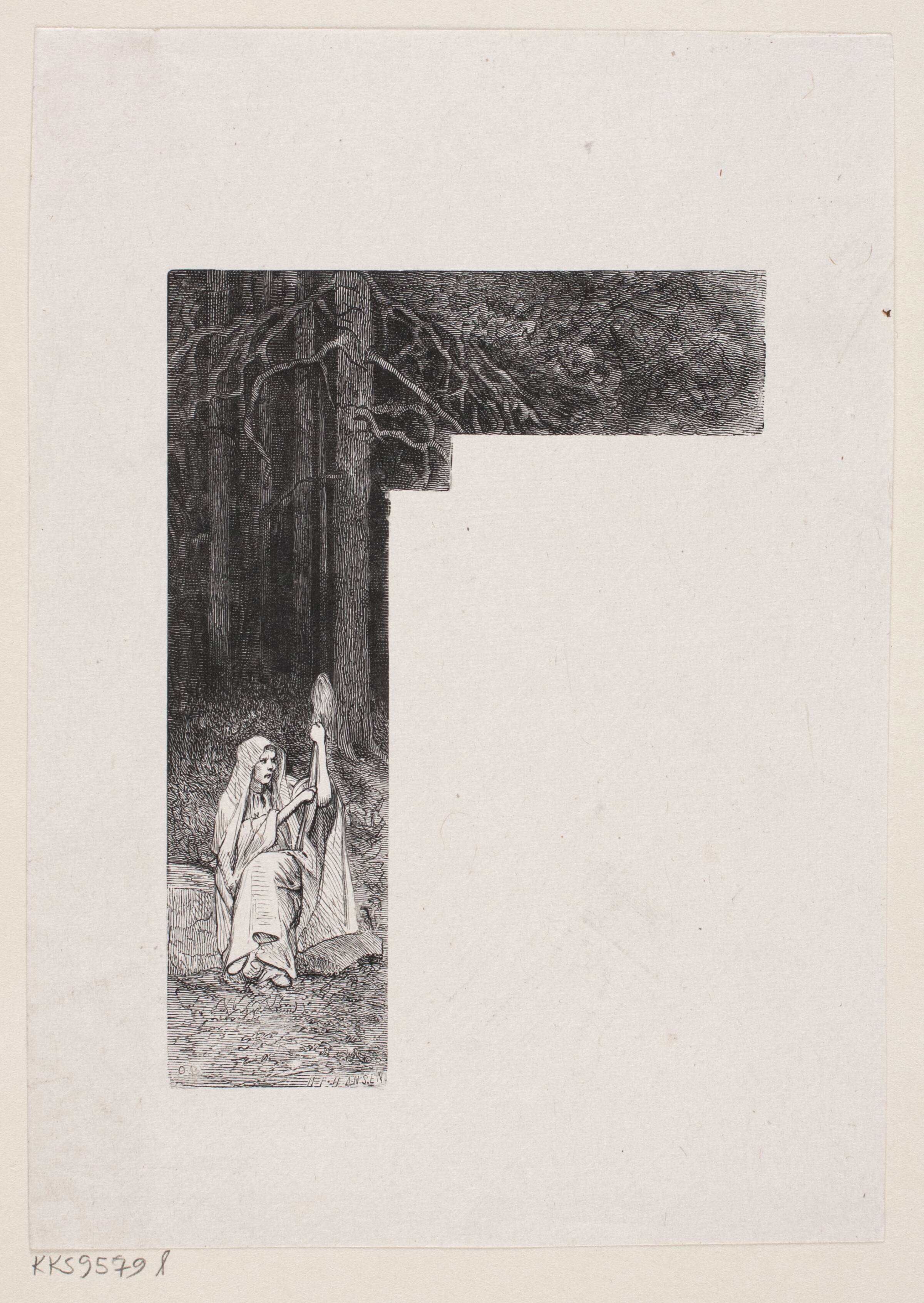 Illustration til "Østenfor Sol og Vestenfor Maane", H.P. Hansen, 1829-1899