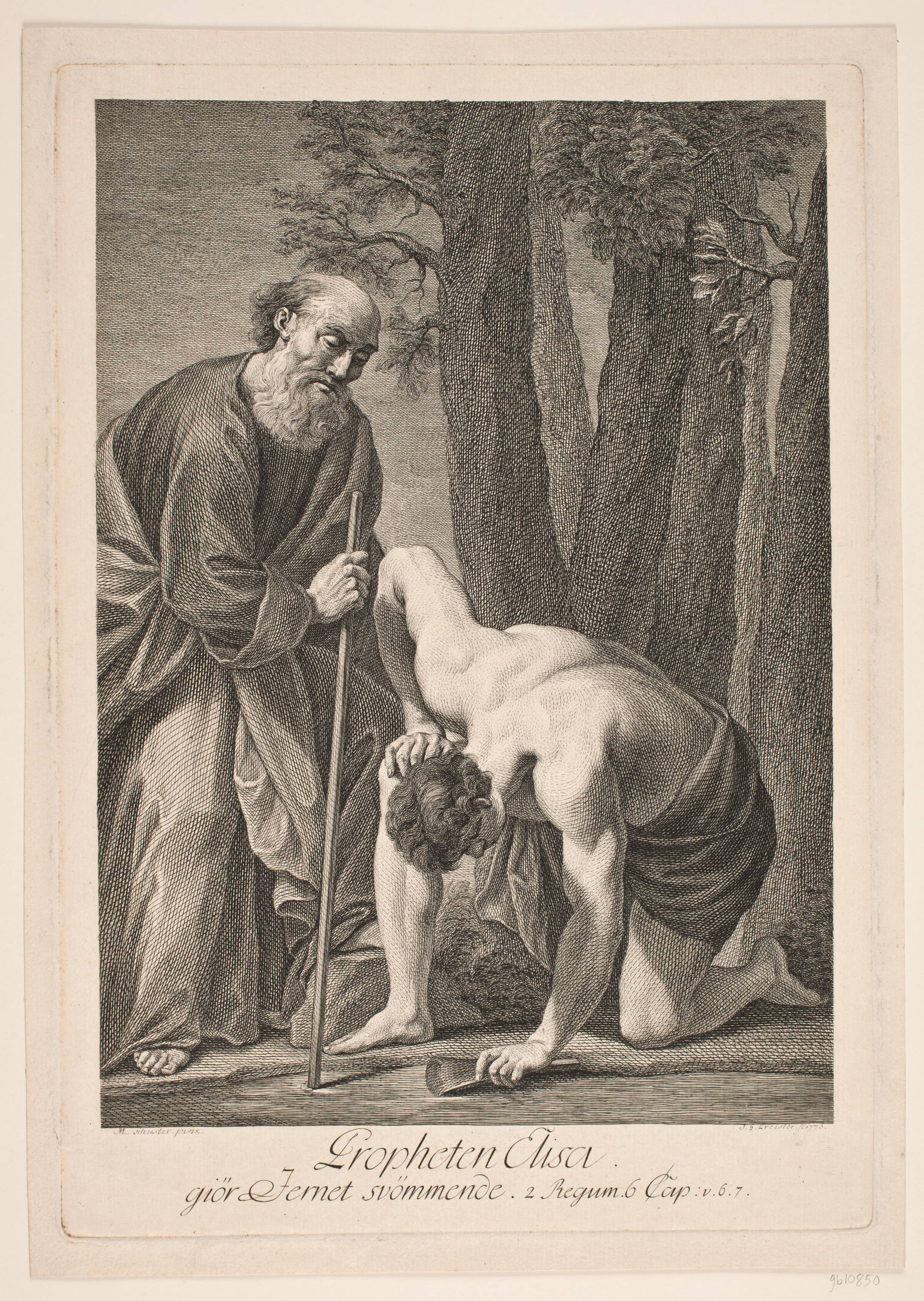 Profeten Elisa gør jernet svømmende, J.G. Preisler, 1776