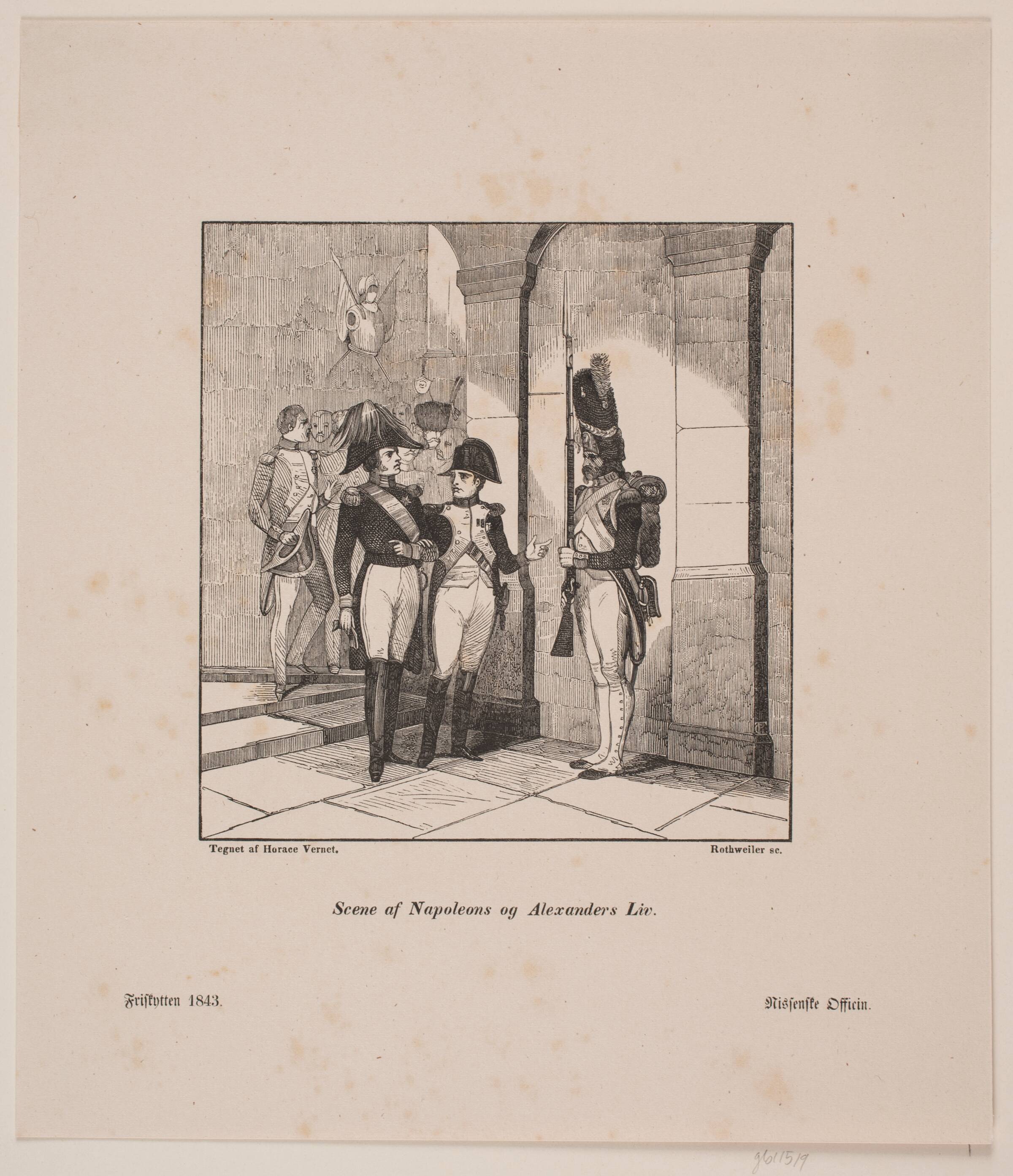 Scene af Napoleons og Alexanders liv, Carl Peter Theodor Rothweiler, 1843