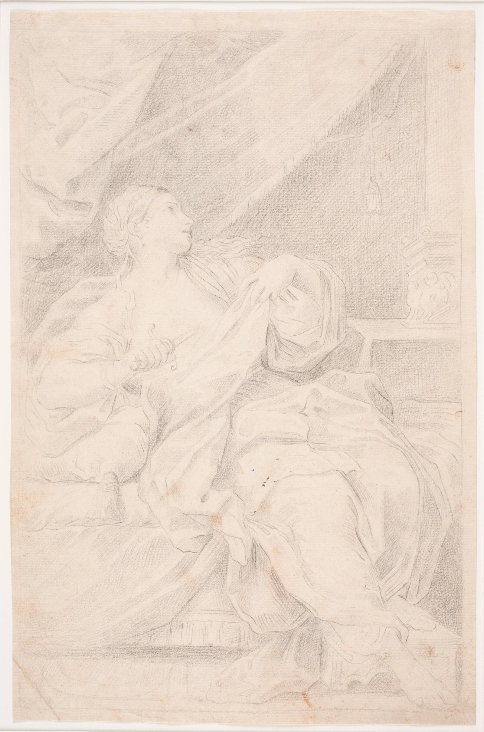 Lukretia, der støder dolken i sit bryst, Hendrik Krock, 1671-1738