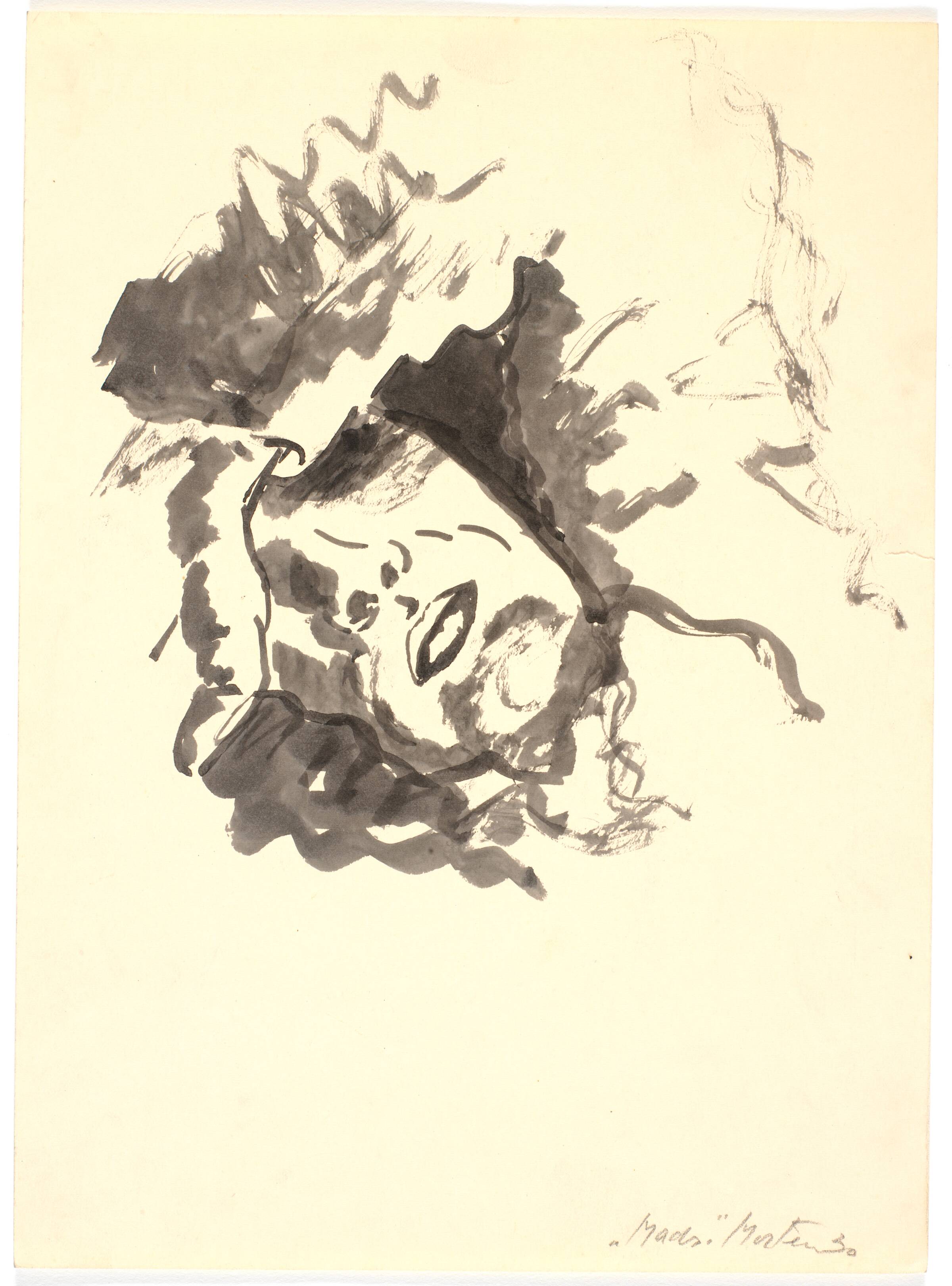 Portræt af kunstnerens bror Otto, kaldet Mads, sovende, Richard Mortensen, 1930