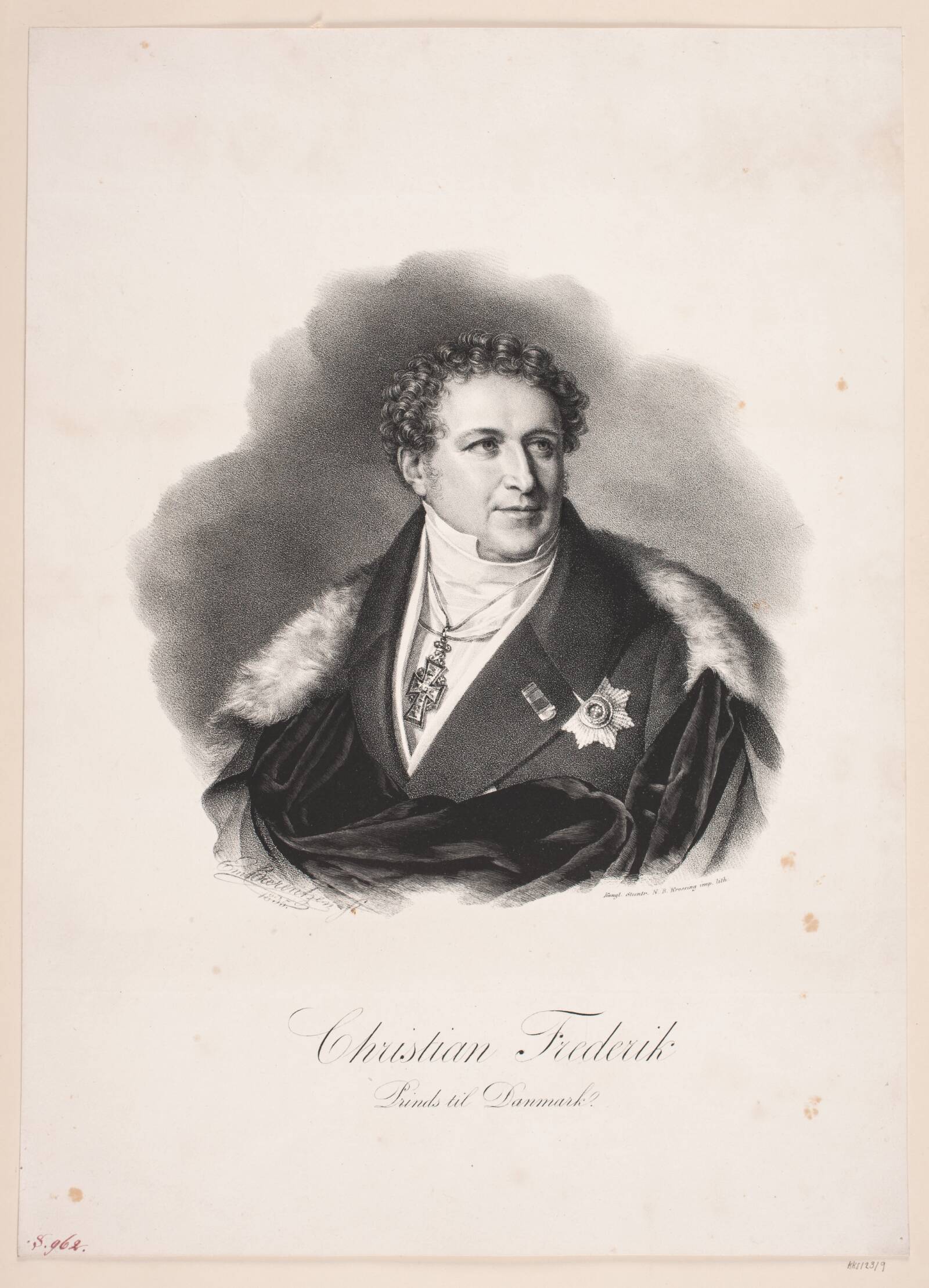 Prins Christian Frederik, Emil Ditlev Bærentzen, 1835