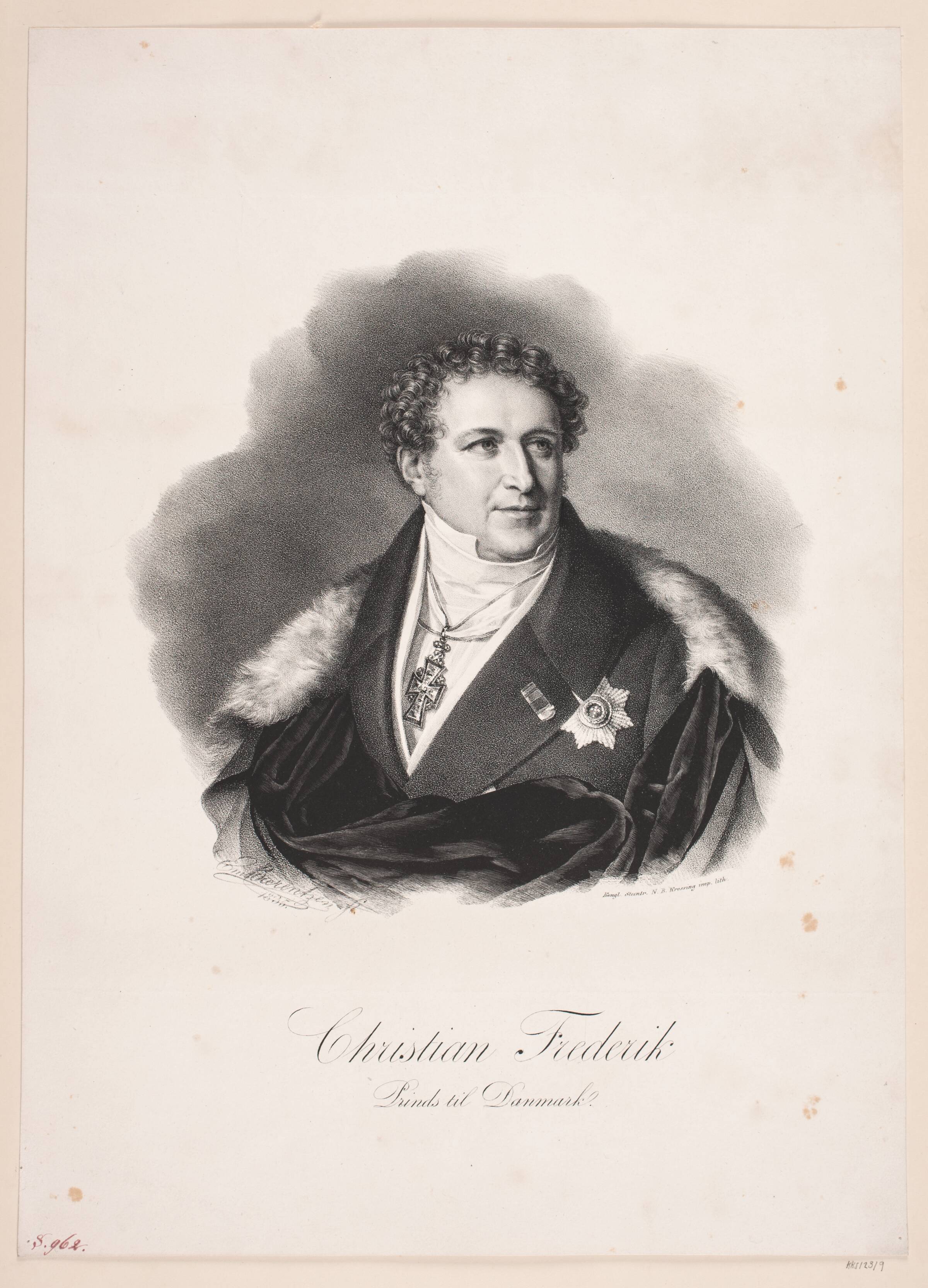 Prins Christian Frederik, Emil Ditlev Bærentzen, 1835