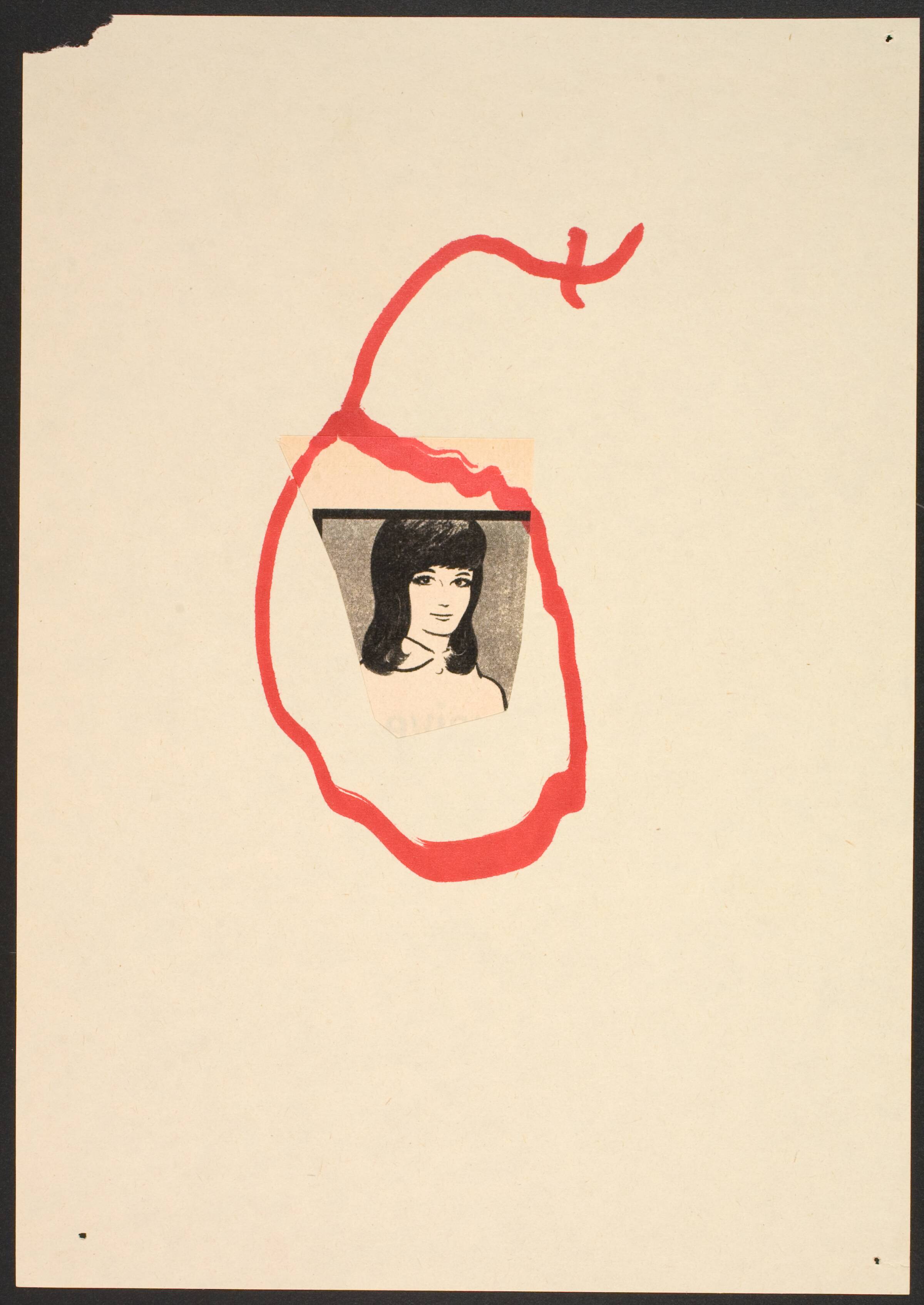 Udklip på papir med kvindetegnet, Lene Adler Petersen, 1974