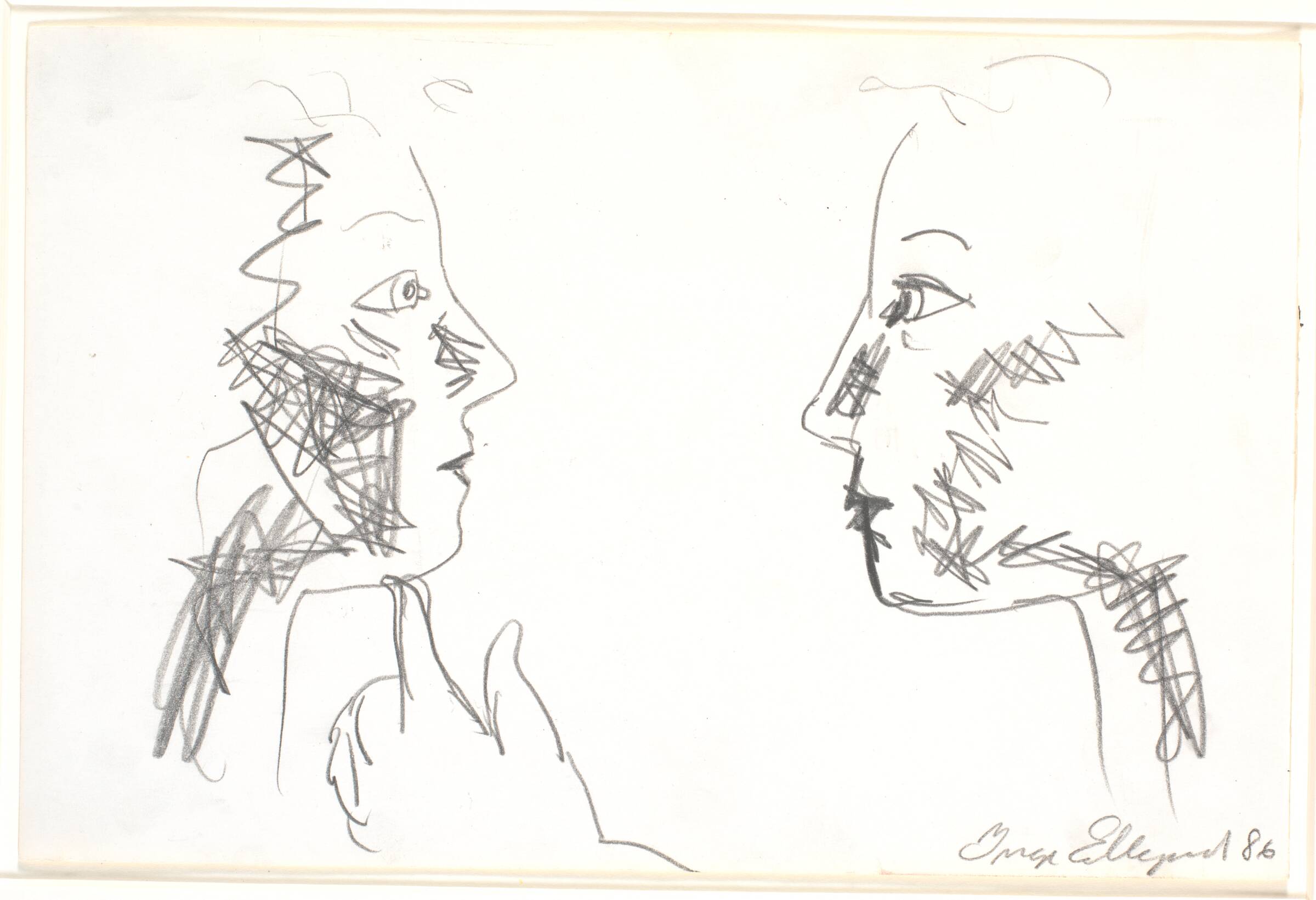Tegning, Inge Ellegaard, 1986
