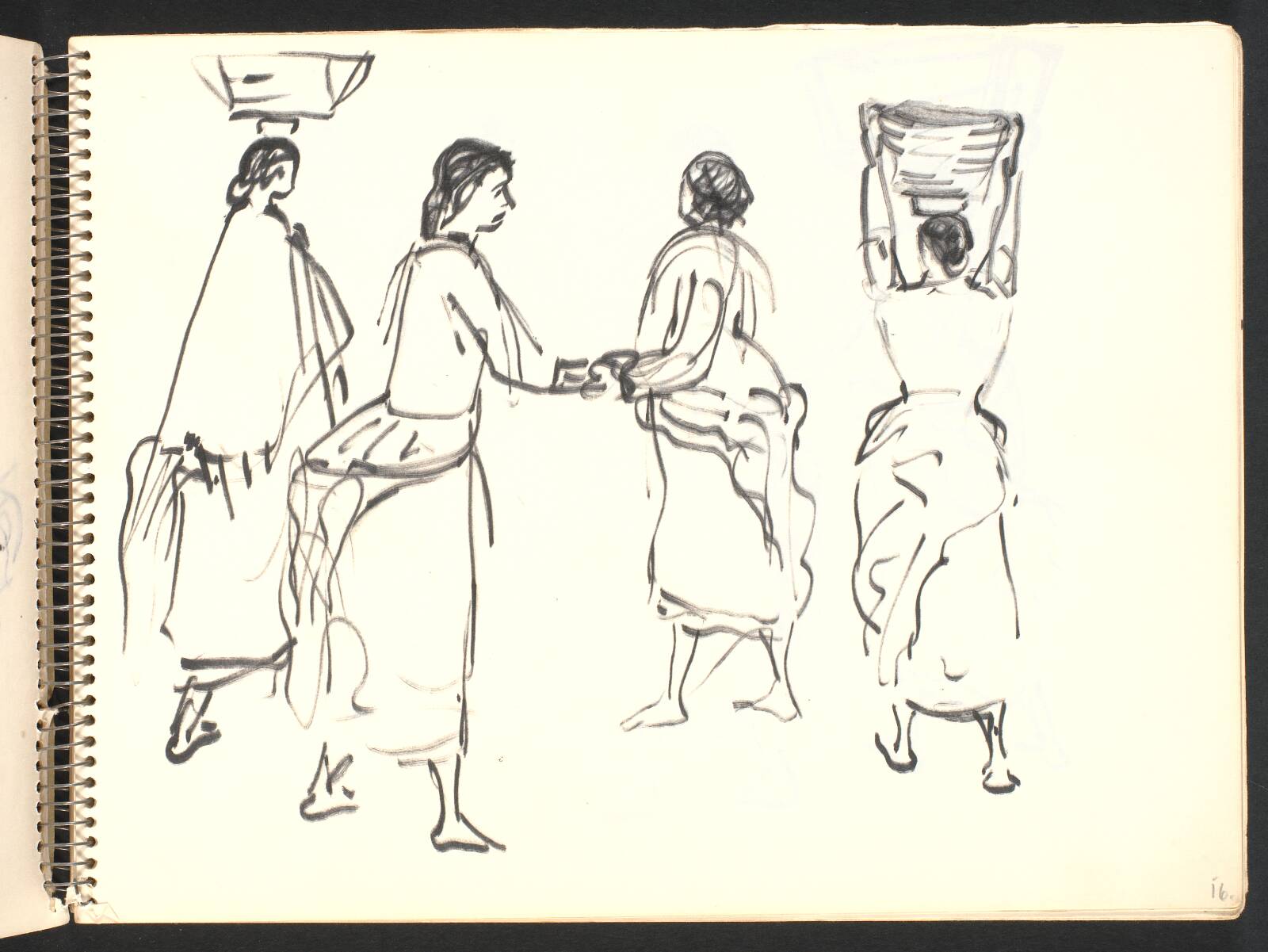 Figurstudier fra gaden, Gottfred Eickhoff, 1952