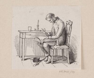 Illustration til "Den stumme Bog" i H.C. Andersen, "Eventyr og Historier", Bind 2