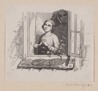 Illustration til "Fem fra en Ærtebælg" i H.C. Andersen, "Eventyr og Historier", Bind 2