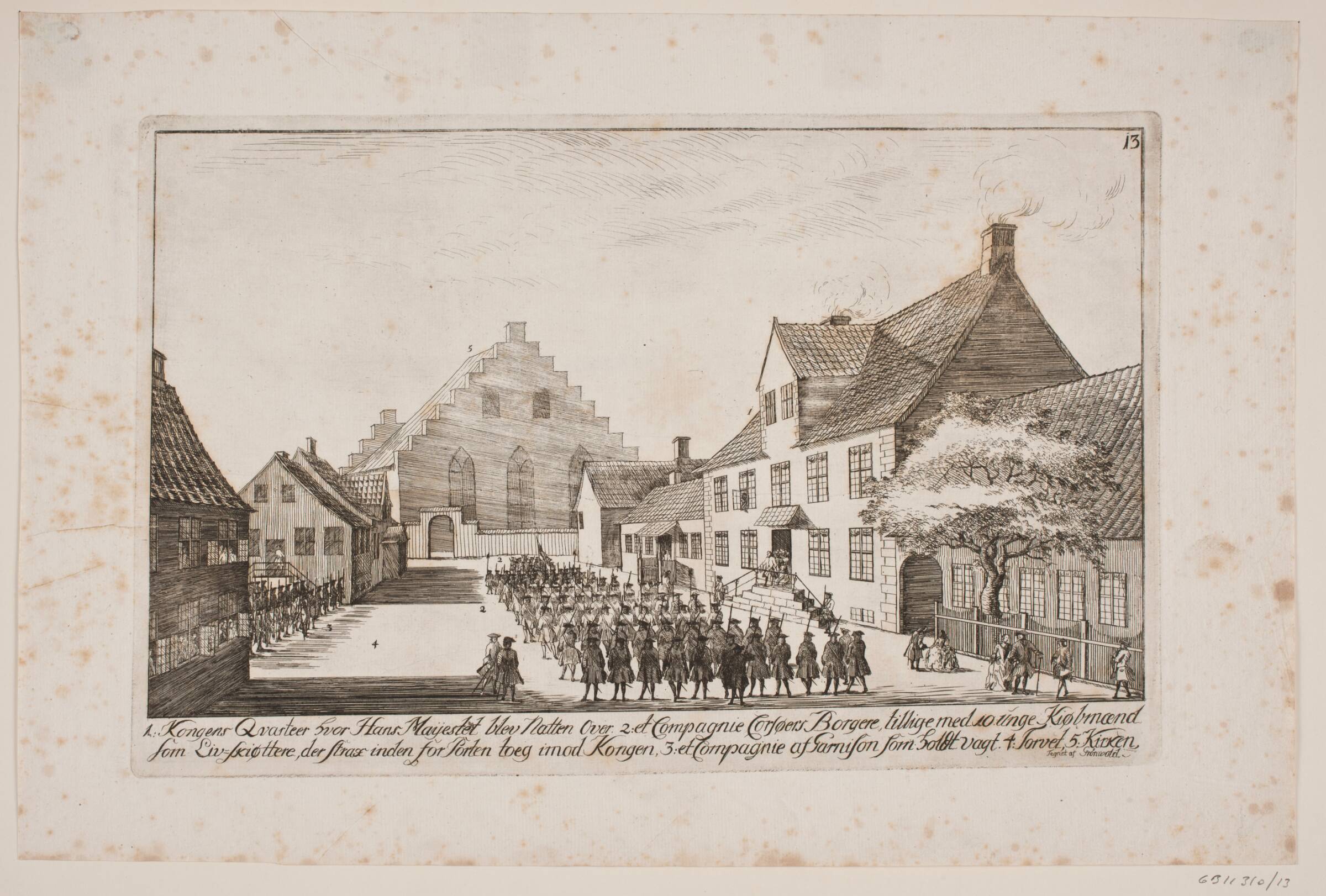 Frederik V's kvarter under besøget i Korsør, Poul Isac Grønvold, 1749
