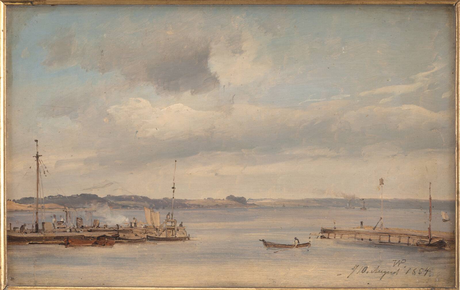 En bådehavn. Humlebæk, Vilhelm Petersen, 1854