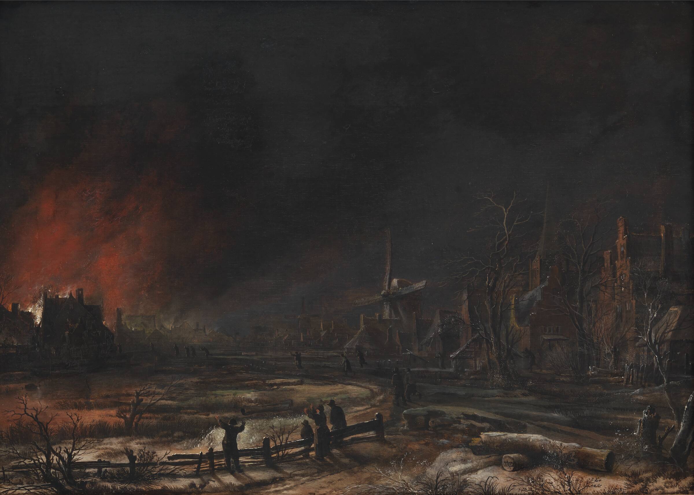 Ildebrand en vinternat, Aert van der Neer, 1618-1677