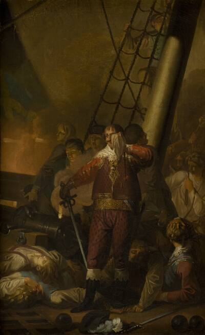Christian IV på "Trefoldigheden" i slaget på Kolberger Heide 1644