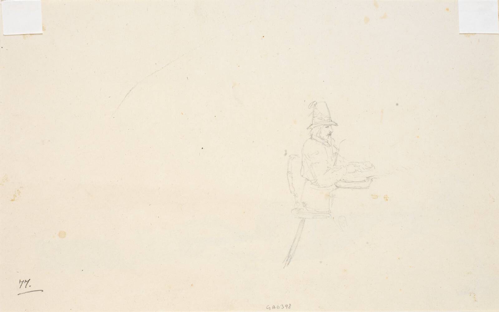 Siddende tyroler, by Wilhelm Bendz, 1832