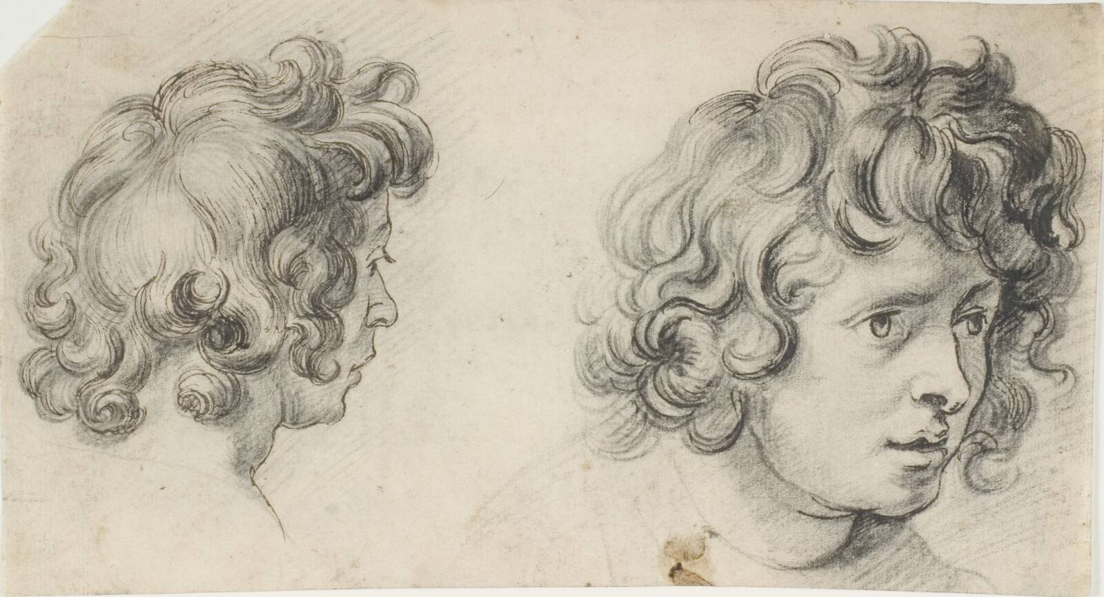 2 studier af hoveder efter van Dyck?, Ubekendt, 1600-1699