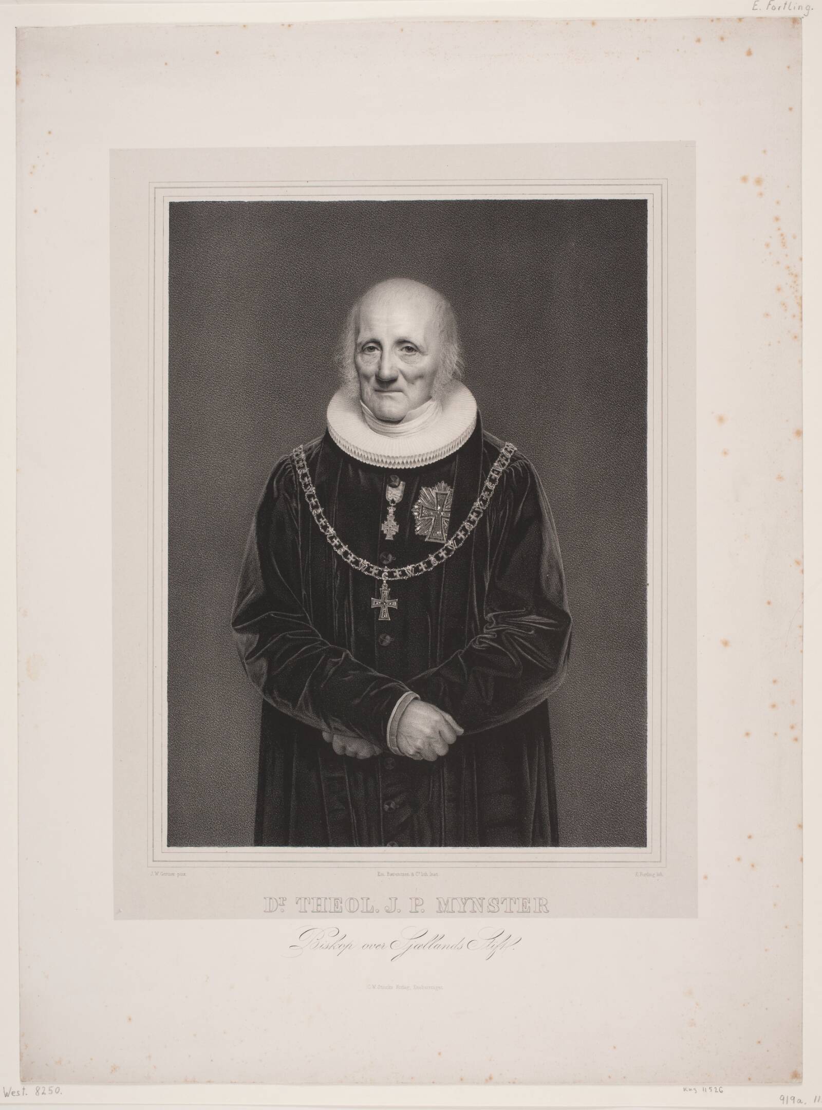 Biskop J. P. Mynster, Edvard Fortling, 1853