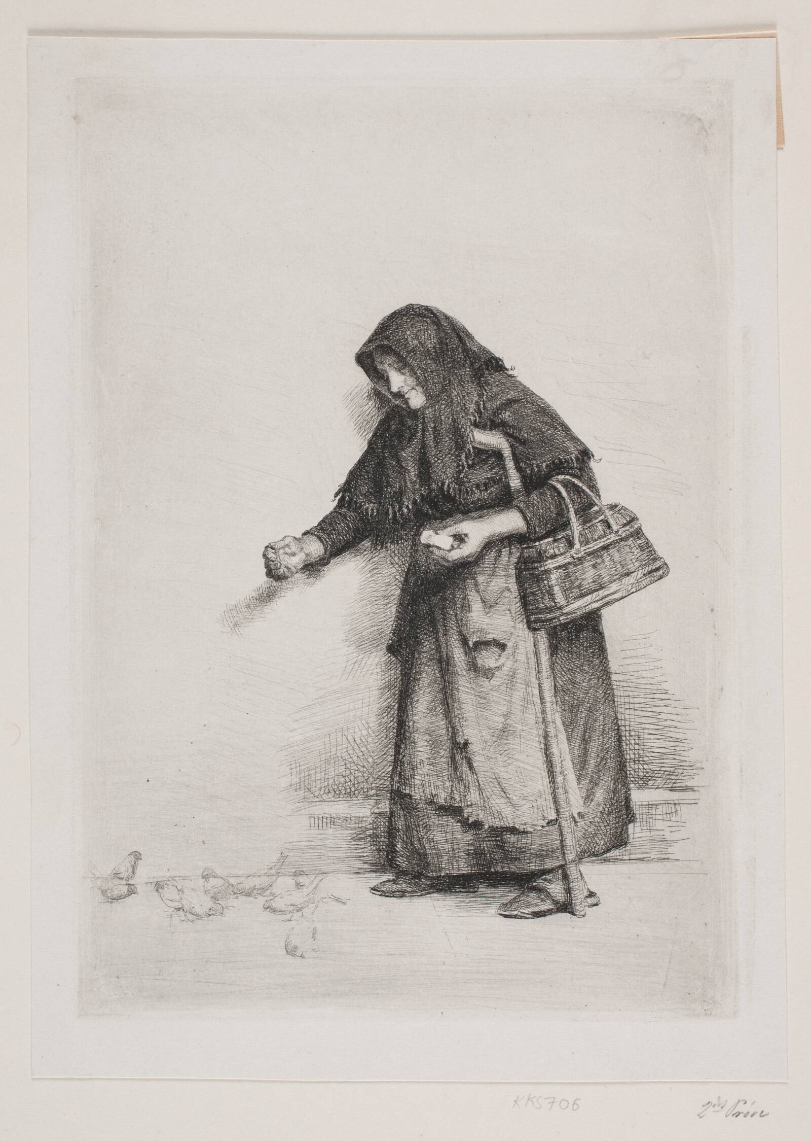 Konen med spurvene, Carl Bloch, 1886