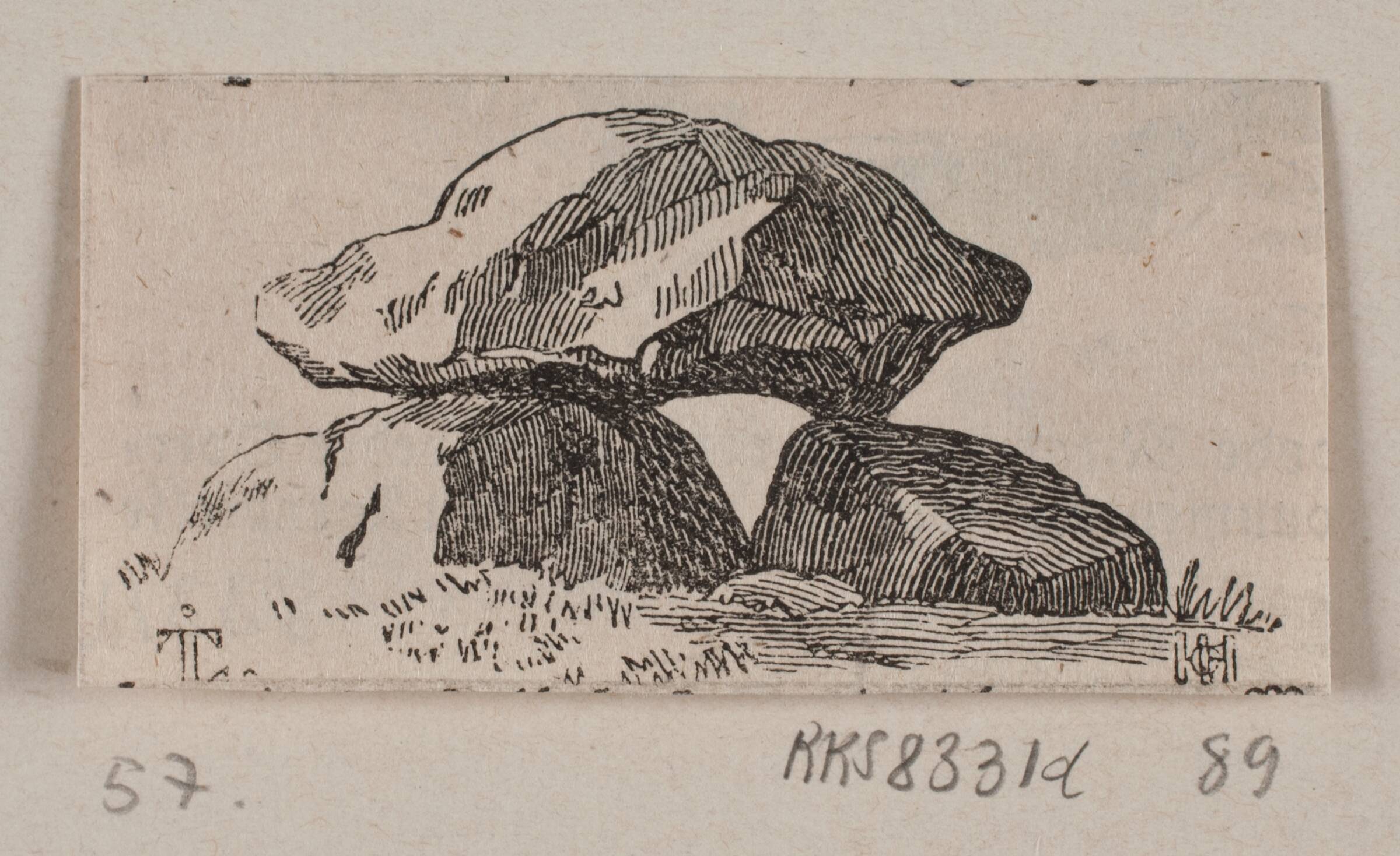 Illustration til "Steenmonumenter", H.C. Henneberg, 1843