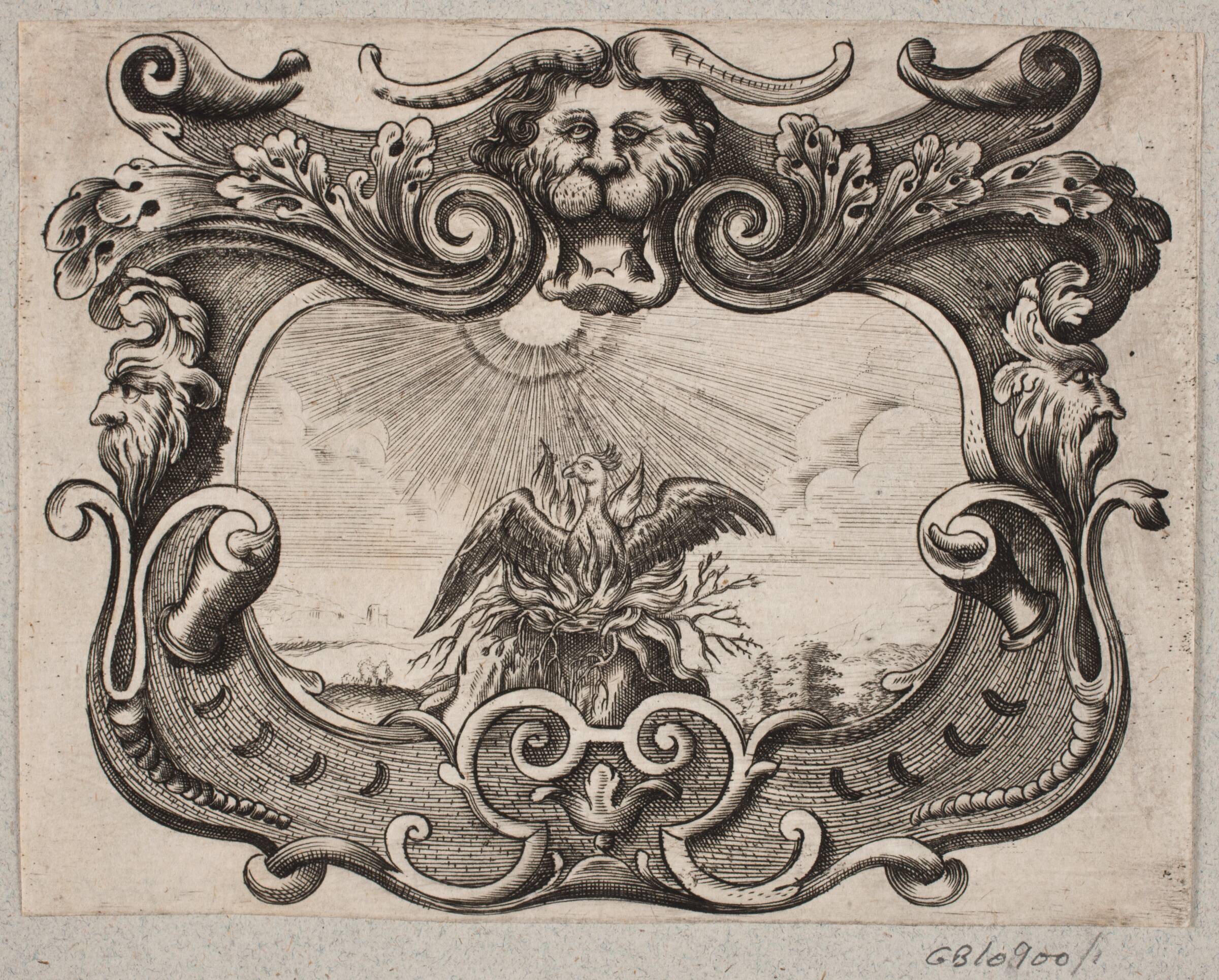 Emblem med Fugl Fønix, Christian Rothgiesser, 1645-1659