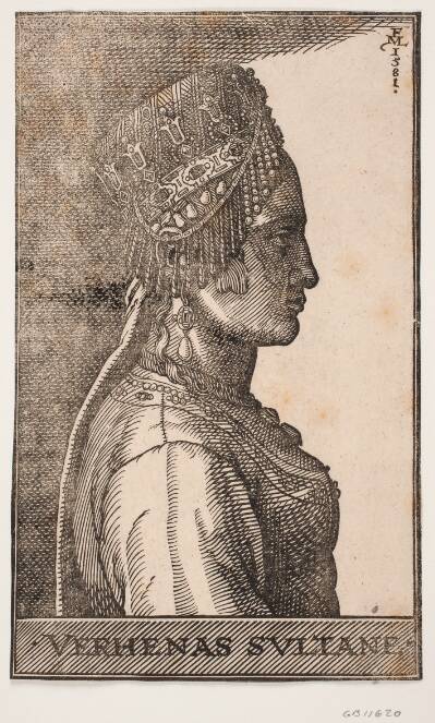 Portræt af en sultans kone, profil t.h.
